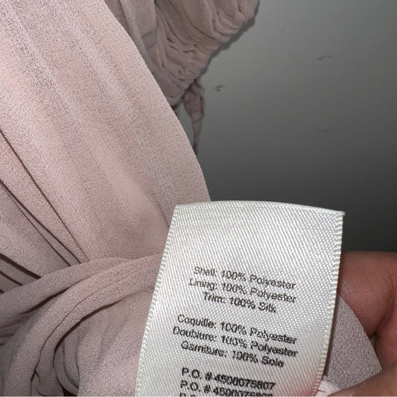 ARITZIA Wilfred Raisen Camille Blush Pink Pleated Chiffon Blouson Sleeves XS - Picture 11 of 11